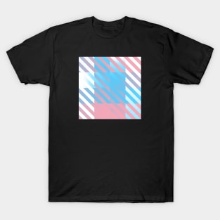 Trans Pride Diagonal Stripes Colored Checkerboard Pattern T-Shirt